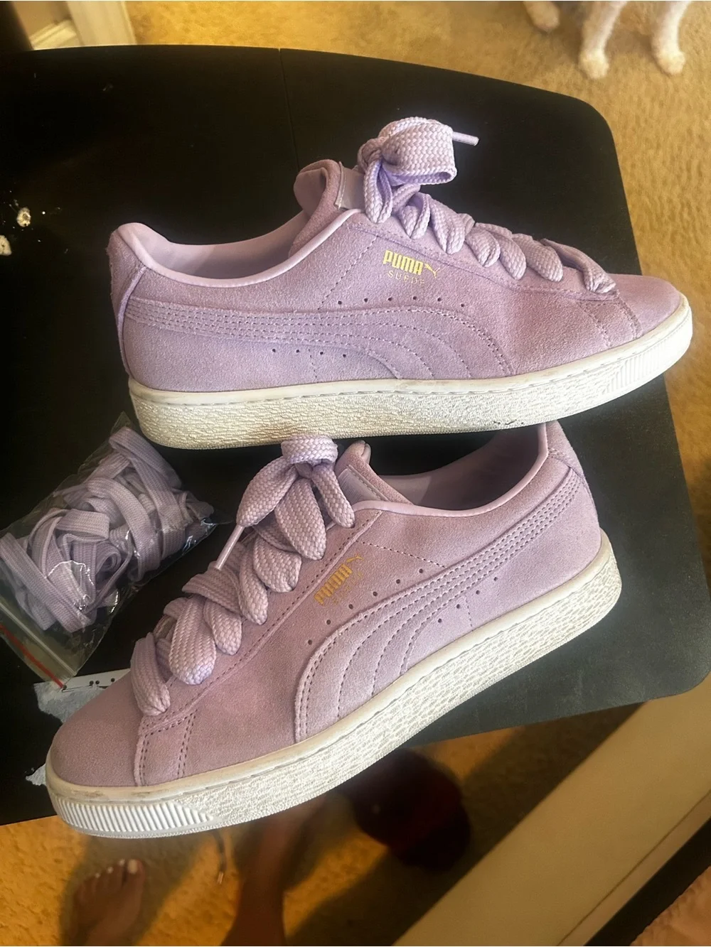 Puma Lilac Suede Women's Lace-Up Sneakers